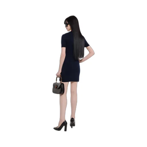 Knit Wool Cashmere Dress With Web