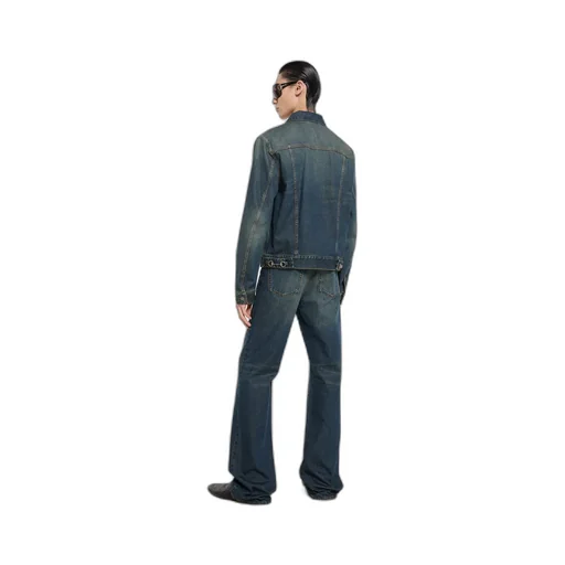 Cotton Denim Jacket With Horsebit