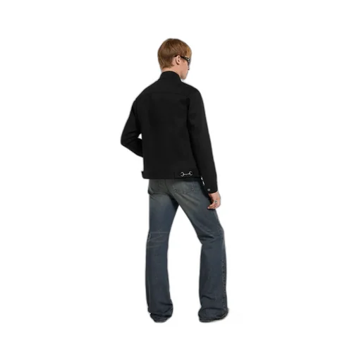 Cotton Denim Jacket With Horsebit