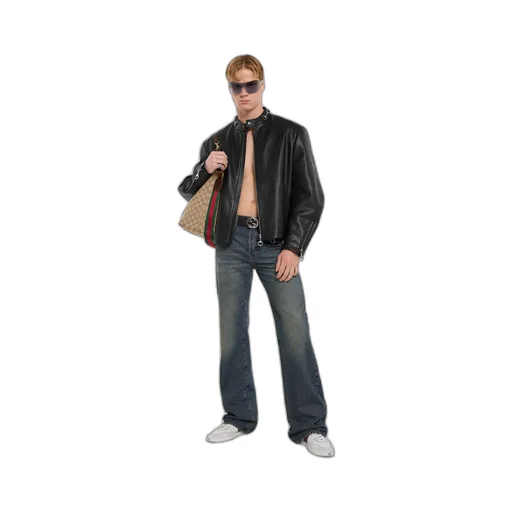 Leather Jacket With Horsebit