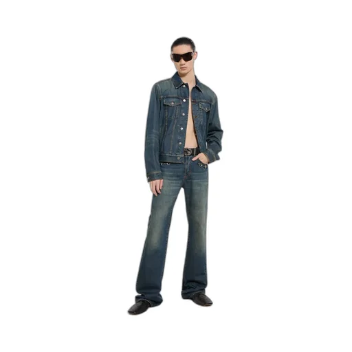 Cotton Denim Jacket With Horsebit