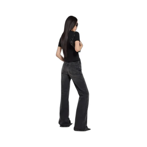 Cotton Denim Pants With Horsebit