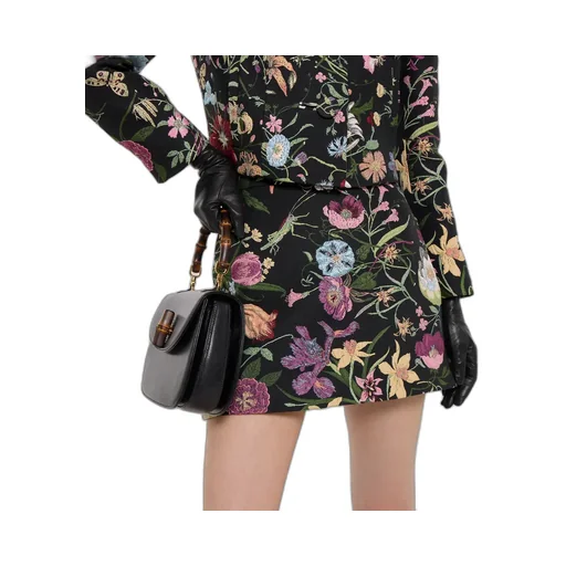 Gucci Flora Silk Brocade Mini Skirt