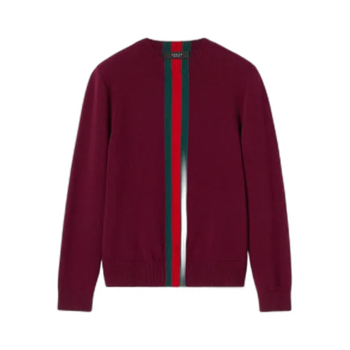 Knit Wool Sweater With Web Intarsia