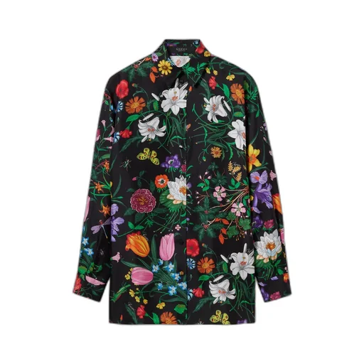 Printed Silk Twill Shirt
