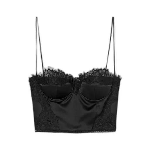 Embroidered Silk Satin Top