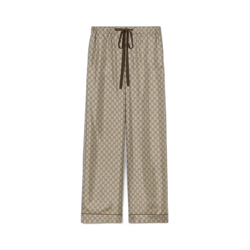Printed Silk Twill Leisure Pants