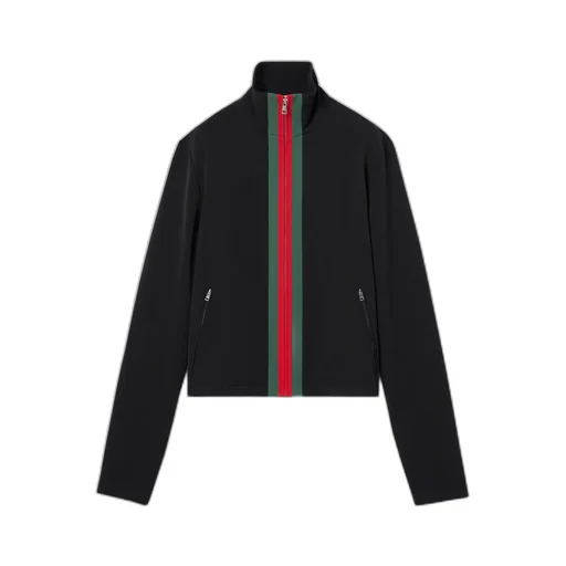 Stretch Nylon Zip Jacket With Web