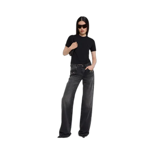 Cotton Denim Pants With Horsebit