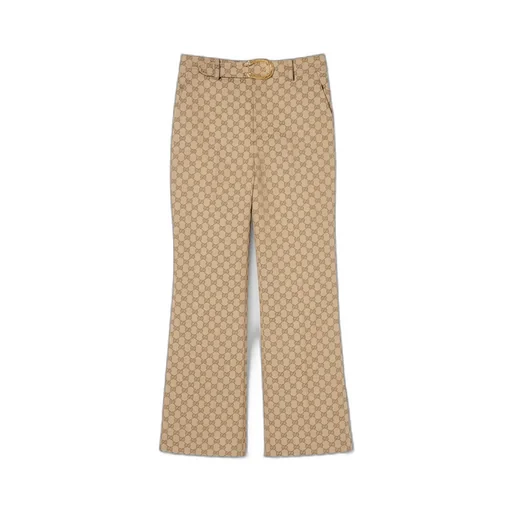 Gg Cotton Canvas Fabric Pants