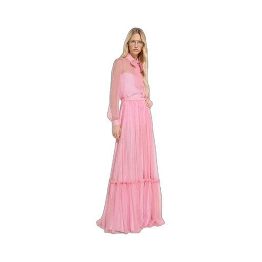 Printed Silk Chiffon Long Skirt