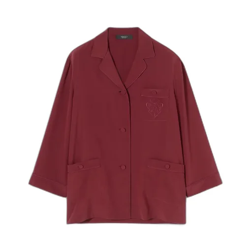 Silk CrÊPe De Chine Shirt With Embroidery