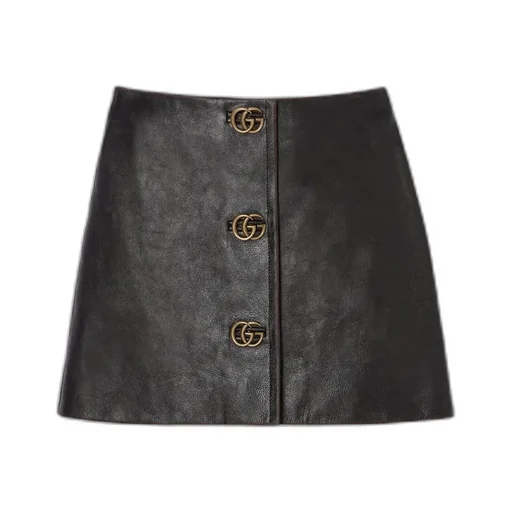 Leather With Aged Effect Mini Skirt