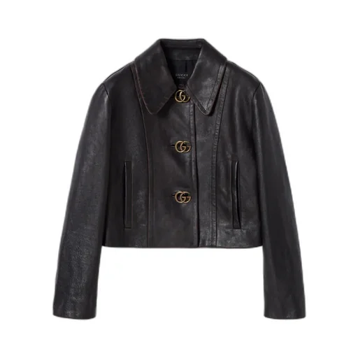 Leather With Aged Effect Jacket