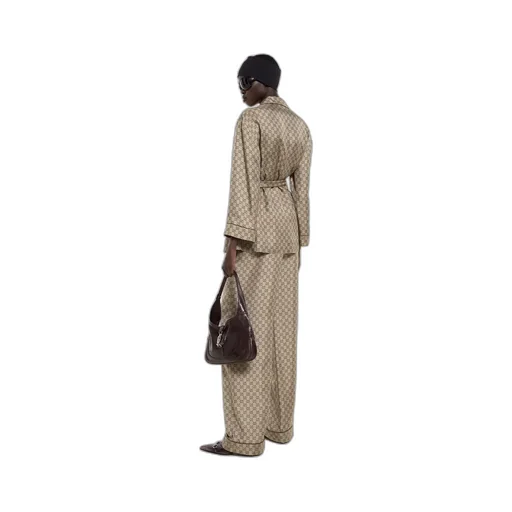 Printed Silk Twill Leisure Pants