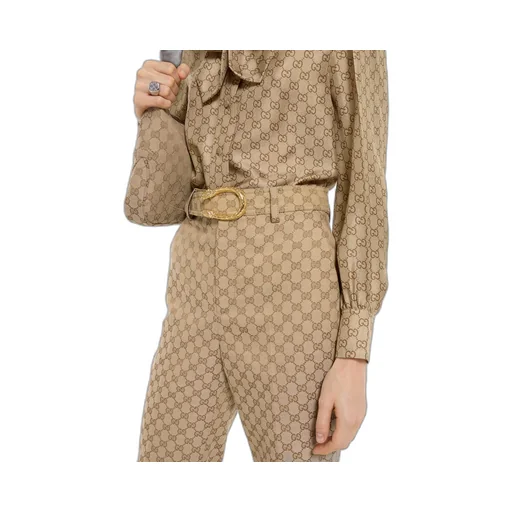 Gg Cotton Canvas Fabric Pants