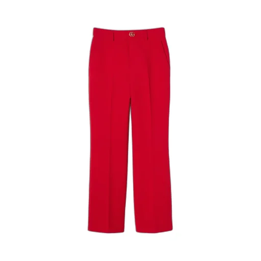 CrÊPe Wool Pants With Double G Button