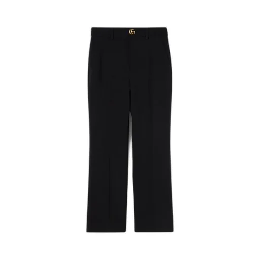 CrÊPe Wool Pants With Double G Button