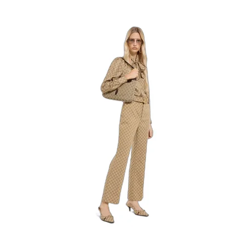 Gg Cotton Canvas Fabric Pants
