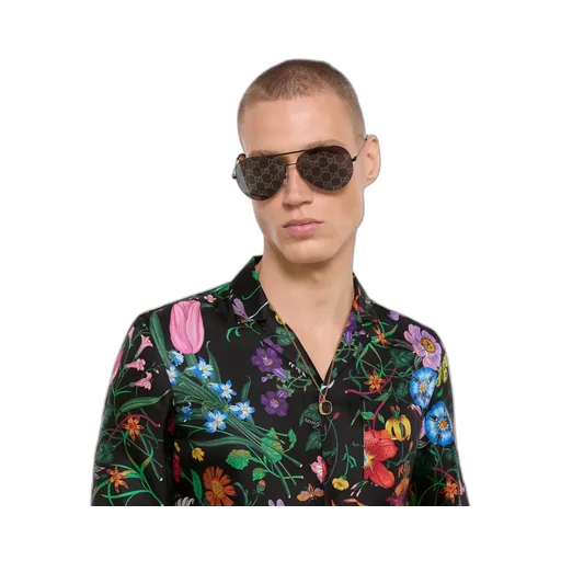 Printed Silk Twill Bowling Shirt