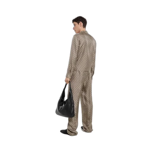 Printed Silk Twill Bowling Shirt