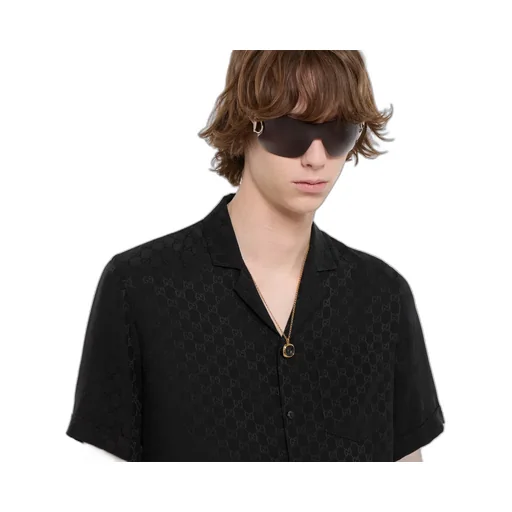 Gg Silk Jacquard Bowling Shirt