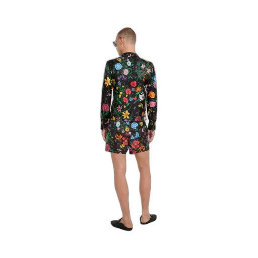 Printed Silk Twill Bowling Shirt