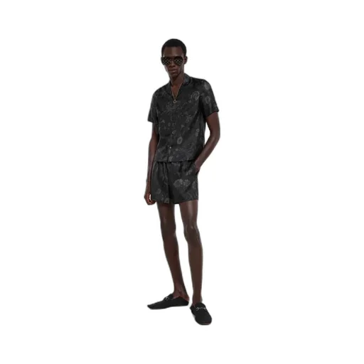 Printed Silk Twill Bowling Shirt