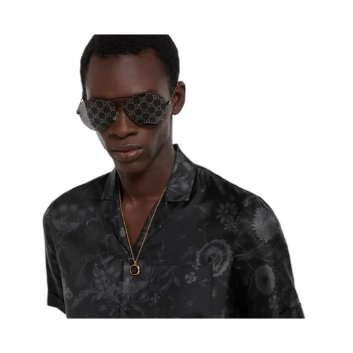 Printed Silk Twill Bowling Shirt
