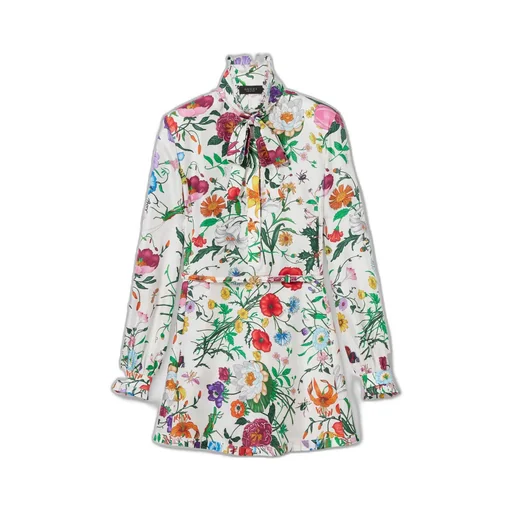 Printed Silk Twill Dress