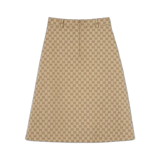 Gg Cotton Canvas Fabric Skirt