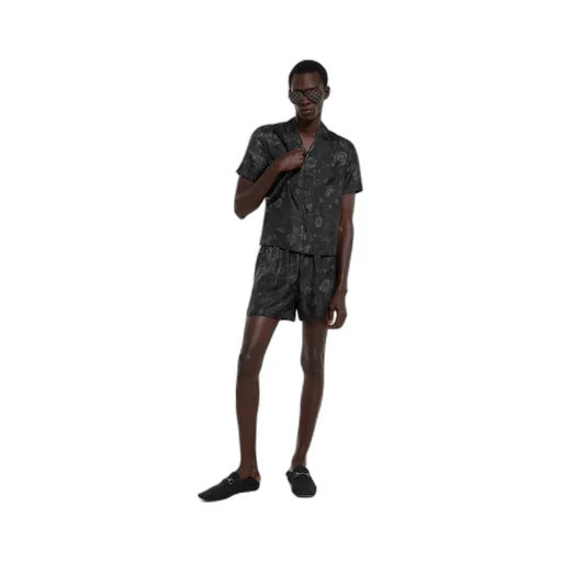 Printed Silk Twill Shorts