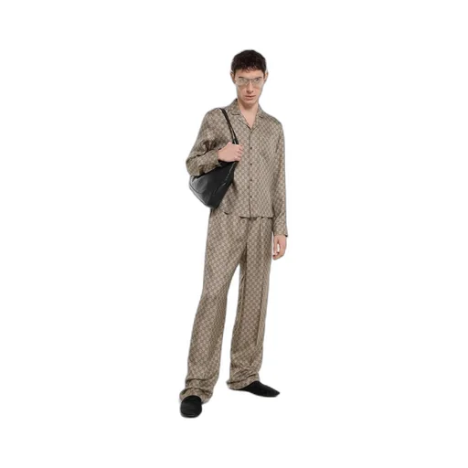Printed Silk Twill Pants