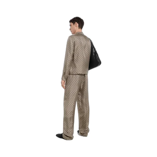 Printed Silk Twill Pants