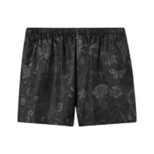 Printed Silk Twill Shorts
