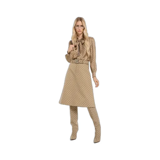 Gg Cotton Canvas Fabric Skirt