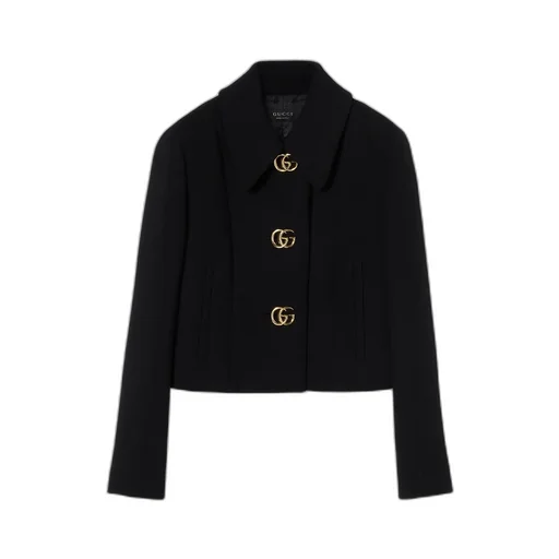 CrÊPe Wool Jacket With Double G Button