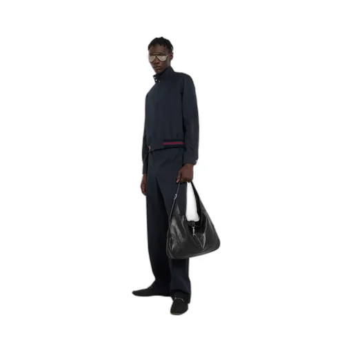 Cotton Twill Zip Jacket With Web