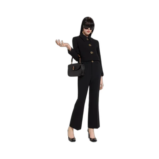 CrÊPe Wool Jacket With Double G Button