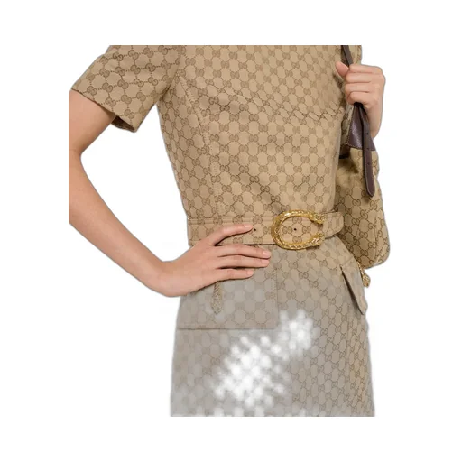 Gg Cotton Canvas Fabric Dress