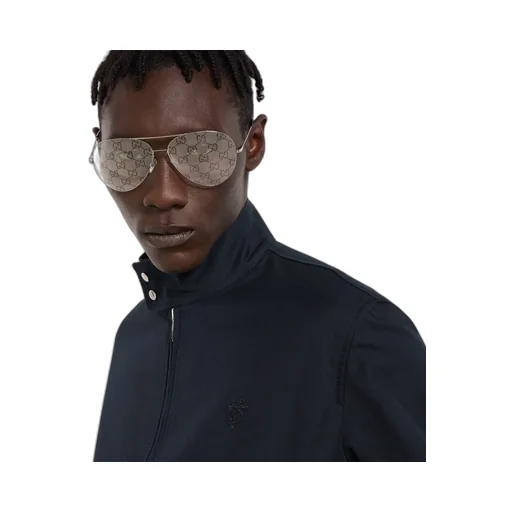 Cotton Twill Zip Jacket With Web