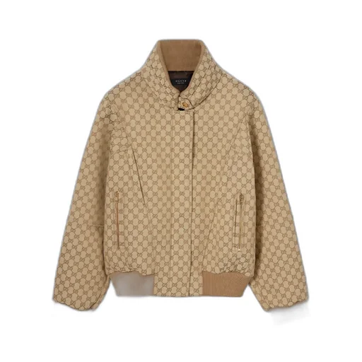 Gg Cotton Canvas Fabric Zip Jacket
