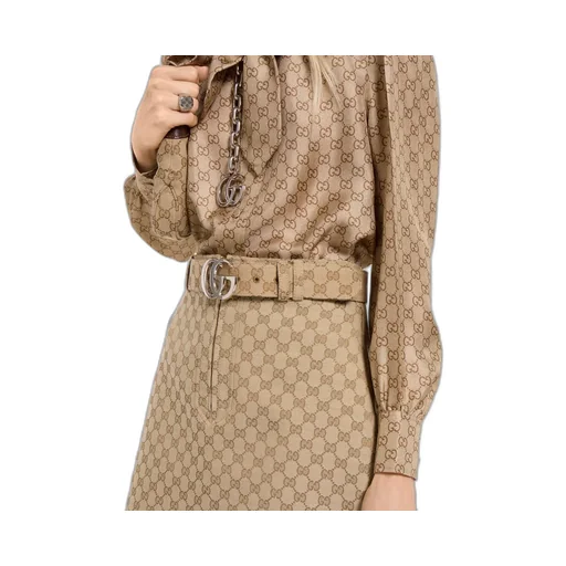 Gg Cotton Canvas Fabric Skirt