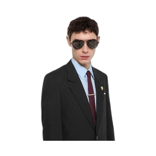 Single-Breasted Gg Wool Jacket