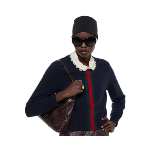 Fine Knit Wool Sweater With Web