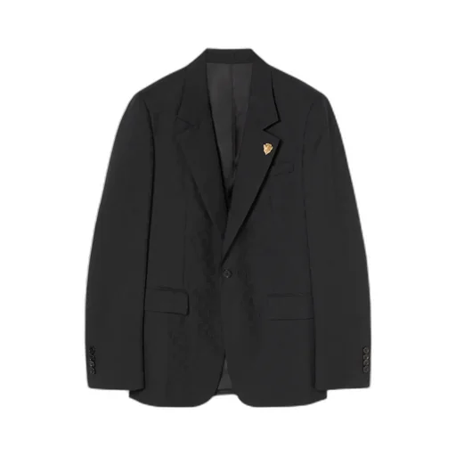 Single-Breasted Gg Wool Jacket
