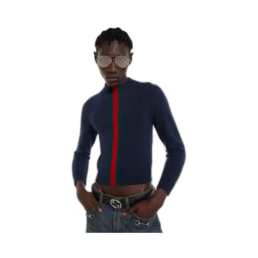 Fine Knit Wool Sweater With Web