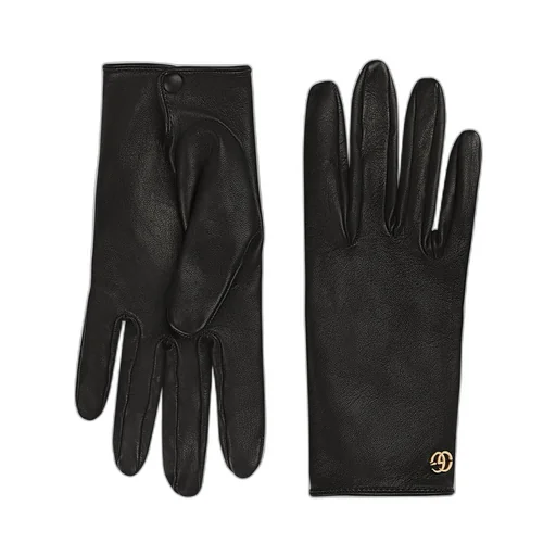 Leather Gloves With Double G