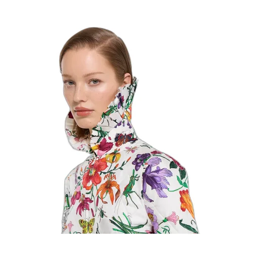 Printed Quilted Twill Long Dress