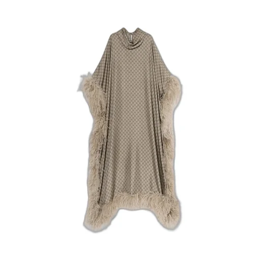 Printed Silk Twill Long Dress